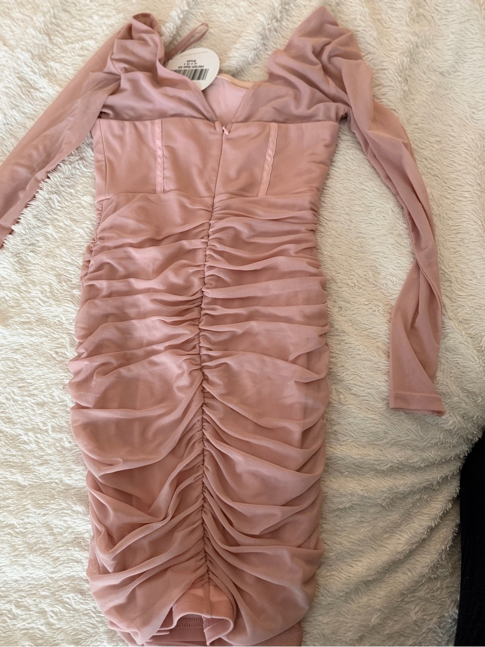 Selfie Leslie Dusty Rose Ruched Long-Sleeve Bodycon Dress